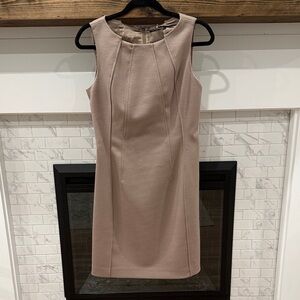 Elie Tahari Beige light brown tan Sleeveless wool blend dress